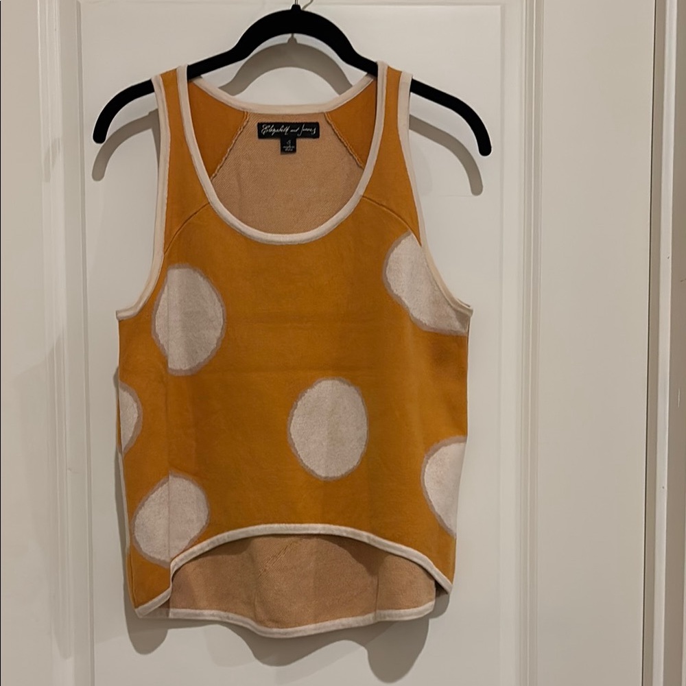 Orange Polka Dot Women's Sweater Tank
